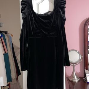 Elegant Black Velvet Dress